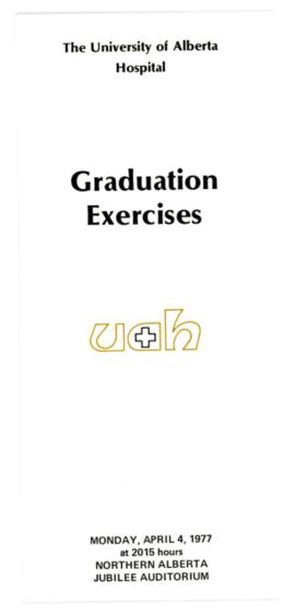 Graduation Exercises of the University of Alberta Hospital Class