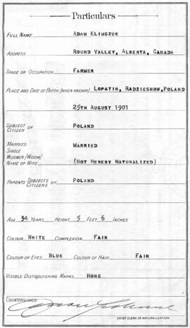 Adam Klymchuk's Certificate of Naturalization_02