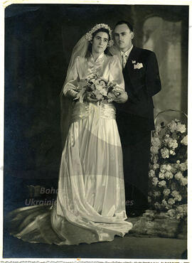 Wedding photo of Helena's son Petro and wife Olga