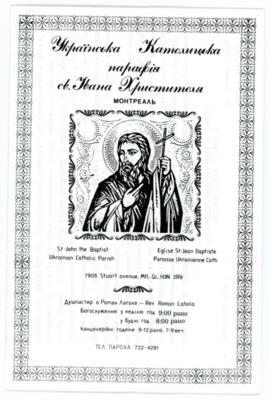 St John the Baptist Ukrainian Catholic Parish Bulletin