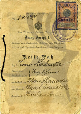Iwan Lakusta's Austrian passport page 1