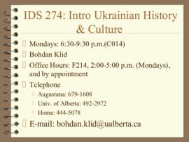 1A - IDS 274: Intro Ukrainian History & Culture