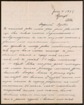 Kotek to Yaremko June 4, 1937