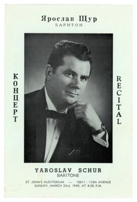 Brochure of Yaroslav Schur Recital