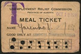 Meal ticket October 12, 1936