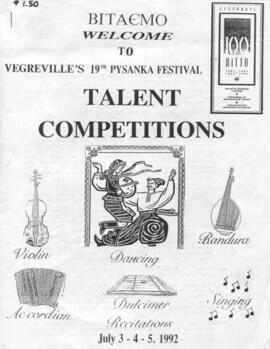 Welcome to Vegreville's 19th Pysanka Festival Talent Competitions