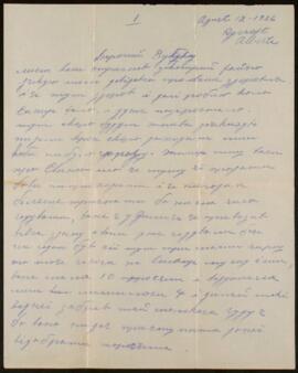 Kotek to Yaremko August 12, 1936
