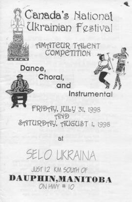 Dance, Choral, and Instrumental. Canada's National Ukrainian Festival.