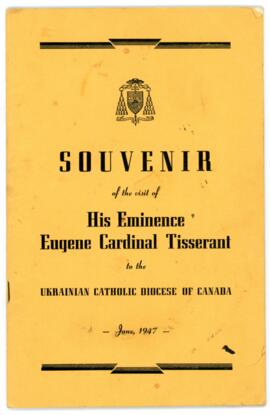 Souvenir book on behalf of the visit of  His Eminence Eugene Cardinal Tisserant