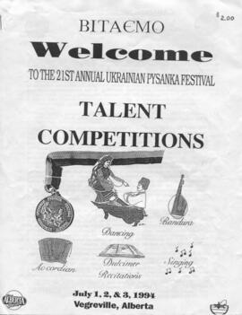 Welcome to the 21st Annual Ukrainian Pysanka Festival Talent Competitions