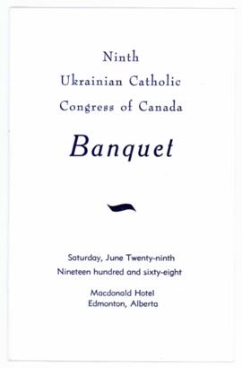 Brochure of the Ninth Ukrainian Catholic Congress of Canada