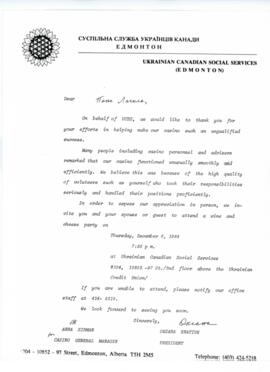 Letter from UCSS to Ivan Lahola