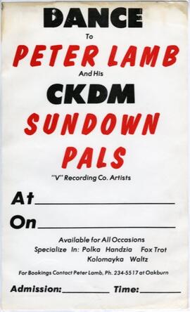 Dance to Peter Lamb and his CKDM Sundown Pals