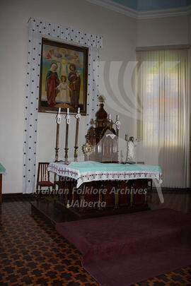 Interior of the Sagrada familia Iracema Church, Santa Catarina, altar