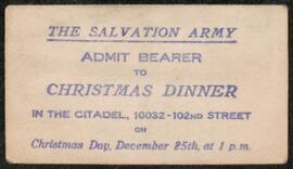 Salvation army dinner ticket