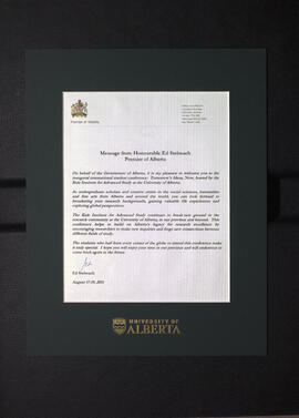 Message from Honourable Ed Stelmach Premier of Alberta