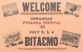 Welcome Ukrainian Pysanka Festival '82 July 2,3,4