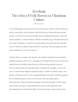 Dovbush The Roles of Folk Heroes in Ukrainian Culture