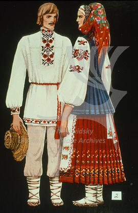 Men's and women's costumes. Chernihiv region. Late XIXth - early XXth century.